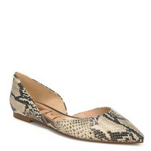 SAM EDELMAN Leather D'Orsay Flat Shoes - Picture 1 of 7